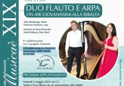 Flauto e arpa, violino e pianoforte protagonisti dei due prossimi concerti di Musica